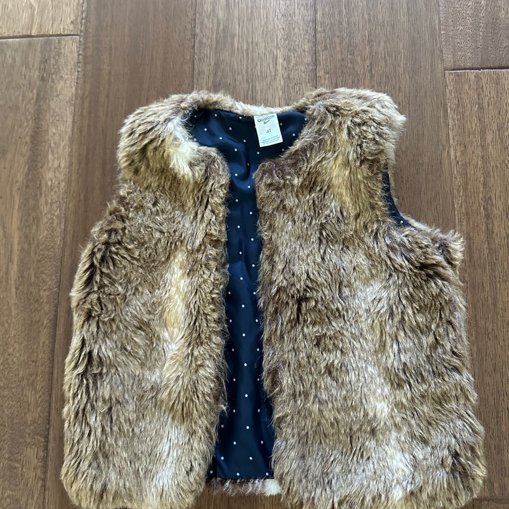 OshKosh B'gosh Brown Faux Fur Vest